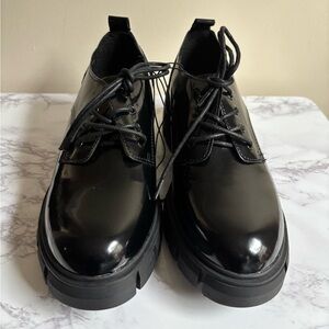 New Madden Girl Black lace up shoes size 8